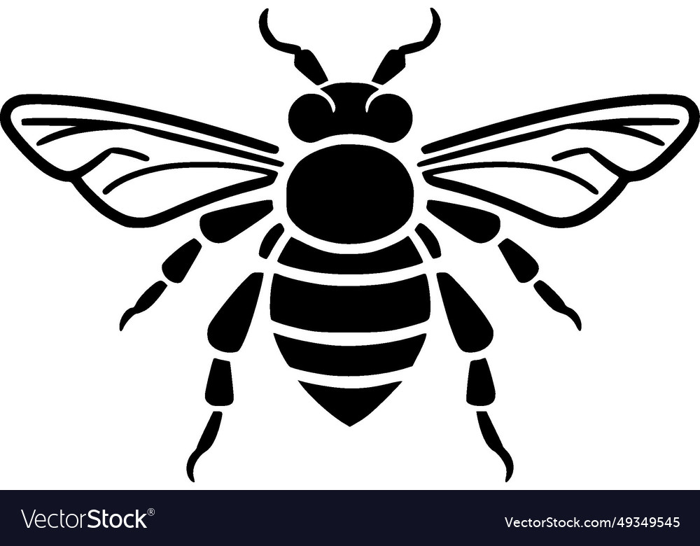 Bee - minimalist and flat logo Royalty Free Vector Image