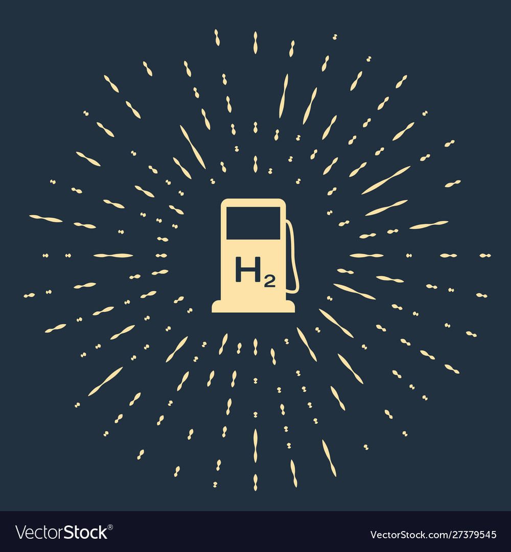 Beige hydrogen filling station icon isolated