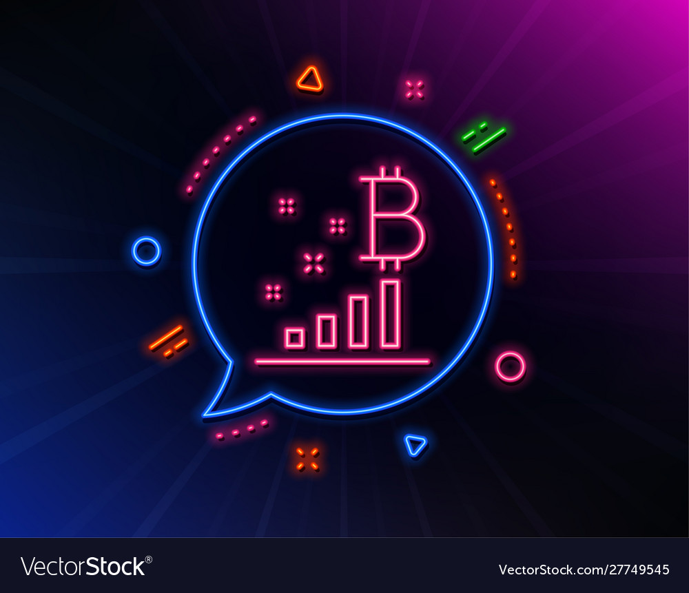 Bitcoin graph line icon cryptocurrency analytics vector image Bitcoin graph line icon cryptocurrency analytics