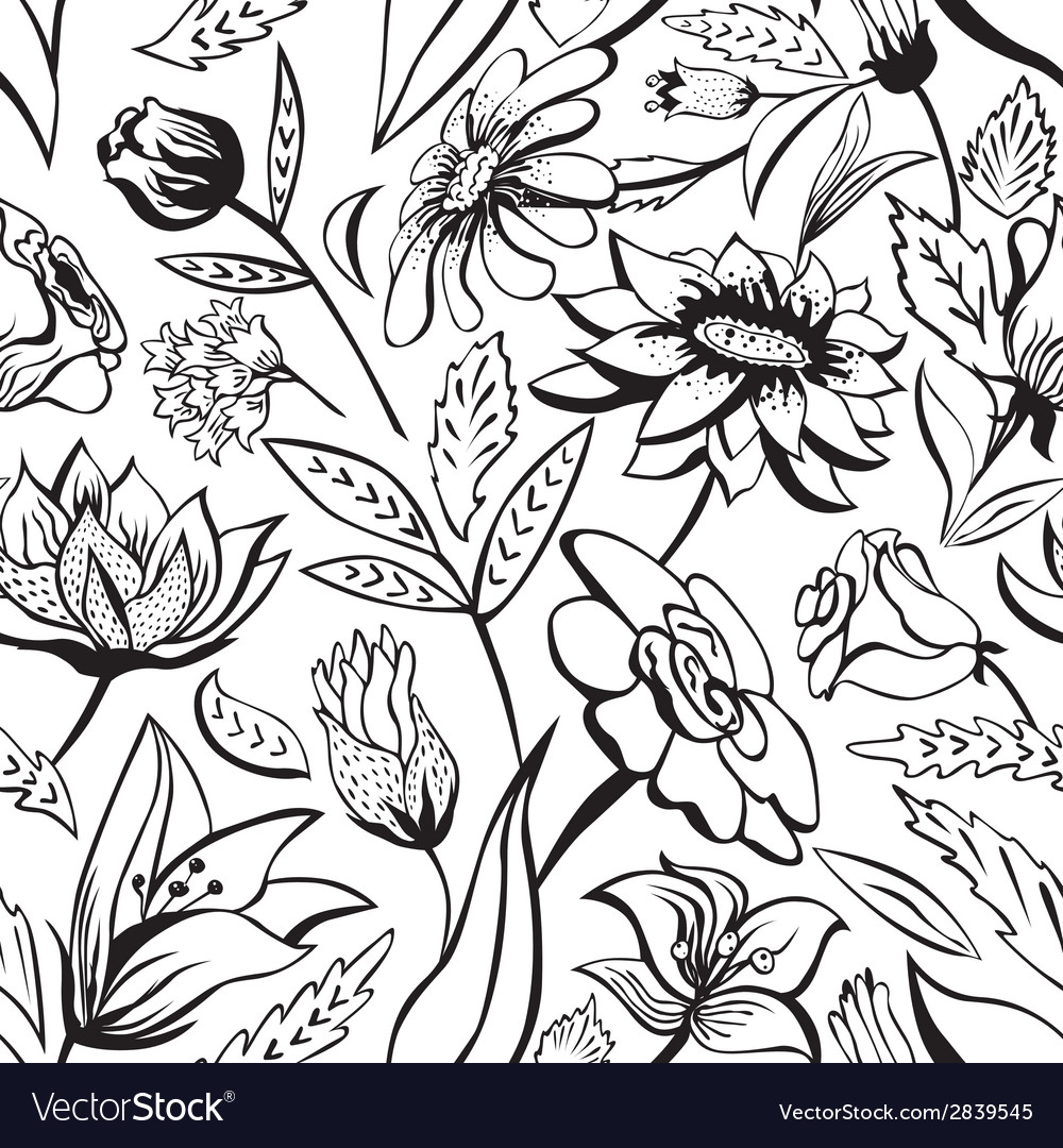 Black and white floral pattern