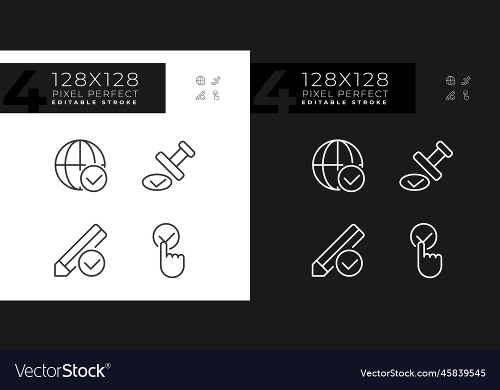 Checkmarks for data pixel perfect linear icons