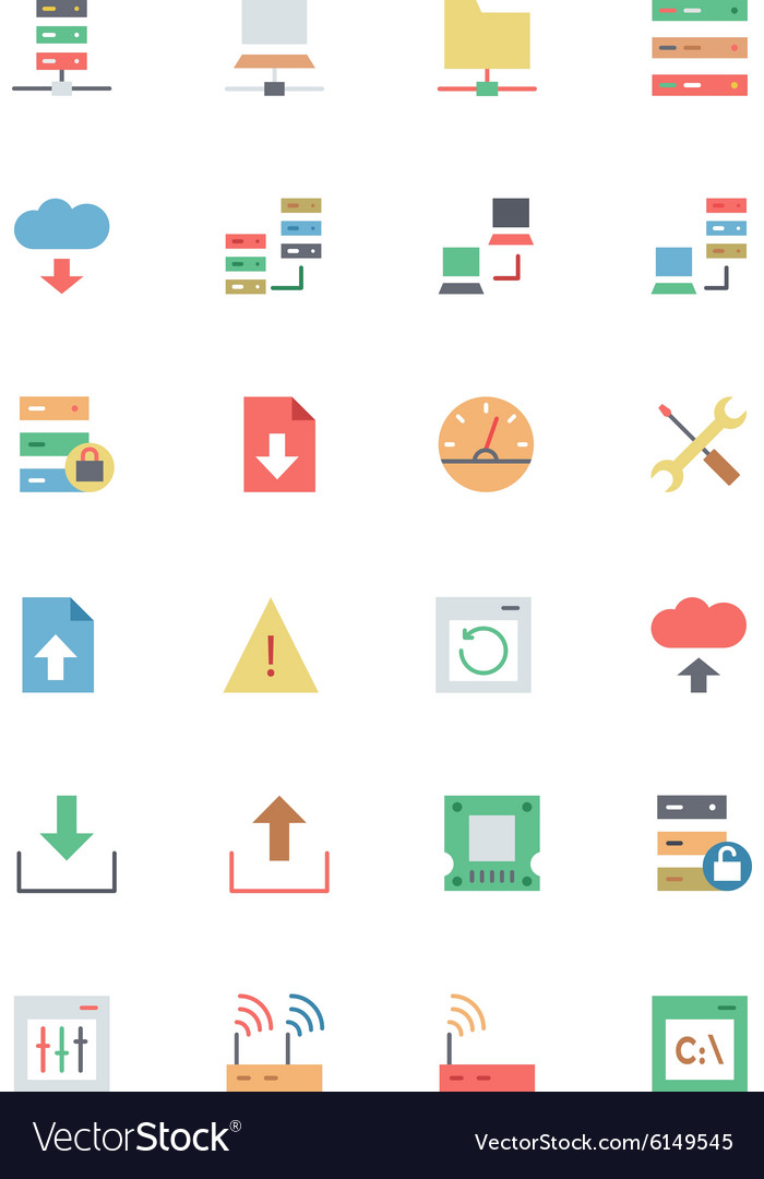 Database and server colored icons 1