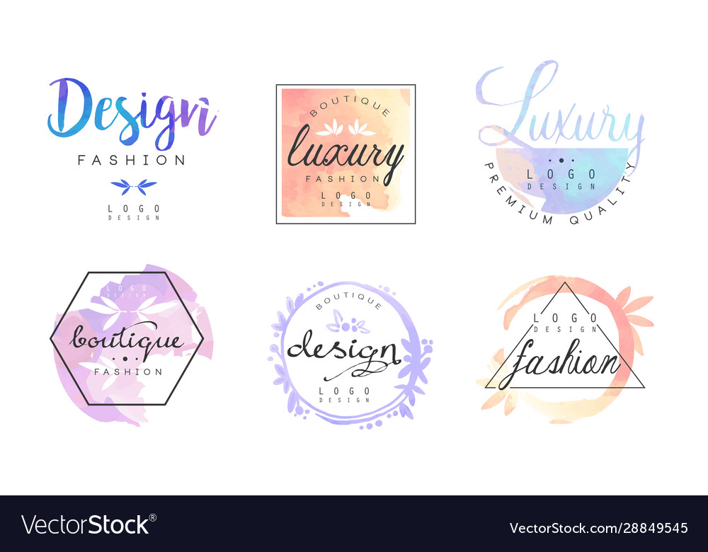 Download Fashion boutique logo design templates collection Vector Image