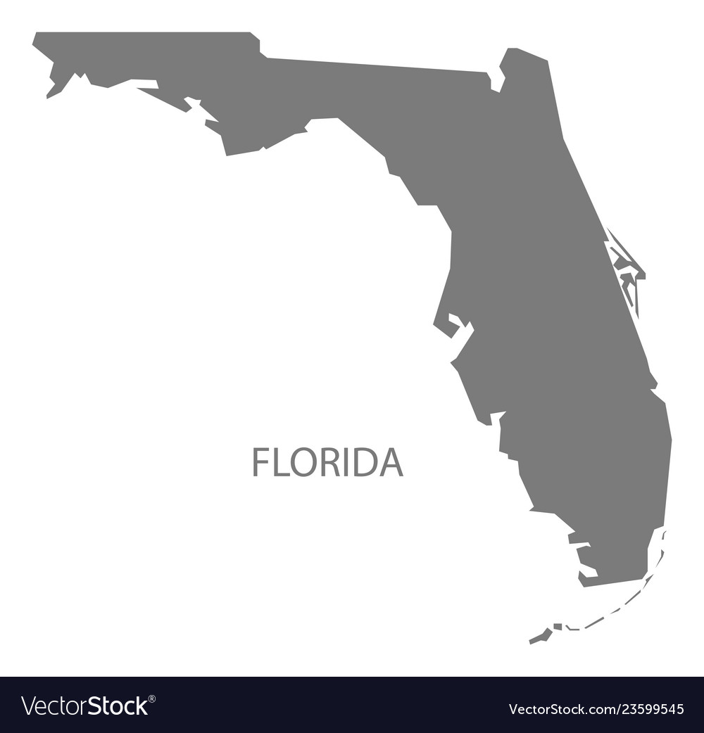 Florida usa map grey Royalty Free Vector Image