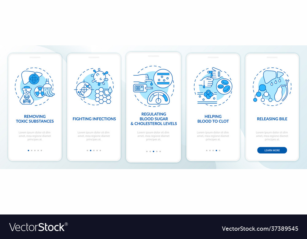 Hepatic functions onboarding mobile app page