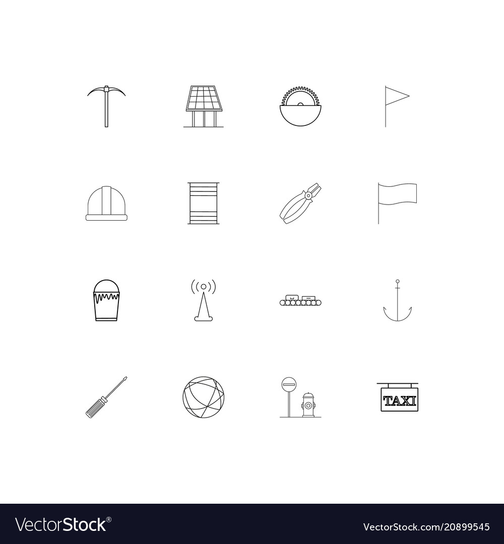 Industry linear thin icons set outlined simple