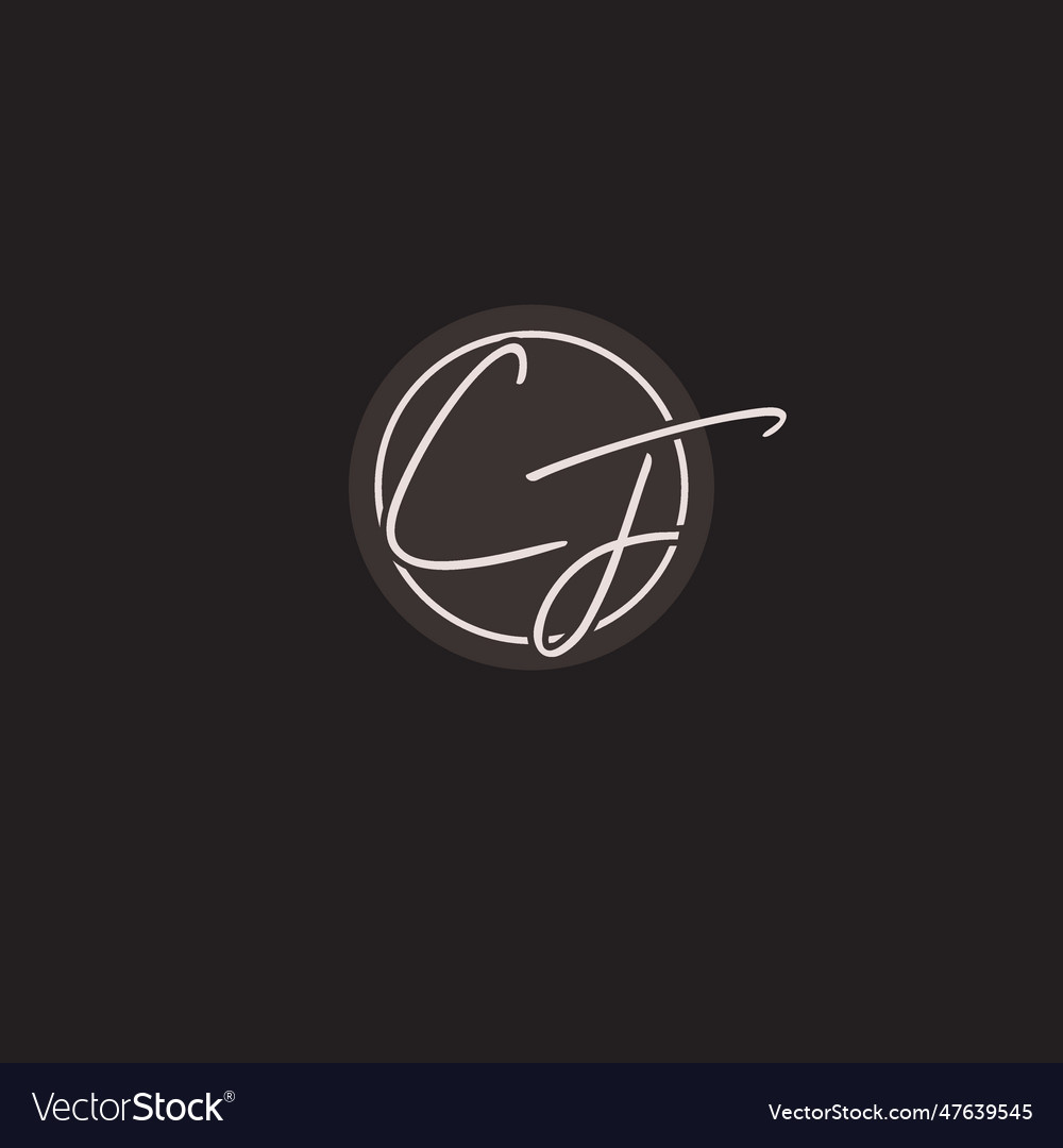 Initials cf logo monogram with simple circle line Vector Image Initials cf logo monogram with simple circle line