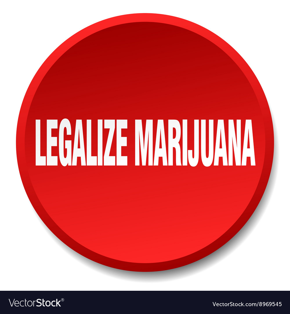 Legalize Marijuana Red Round Flat Isolated Push Vector Image