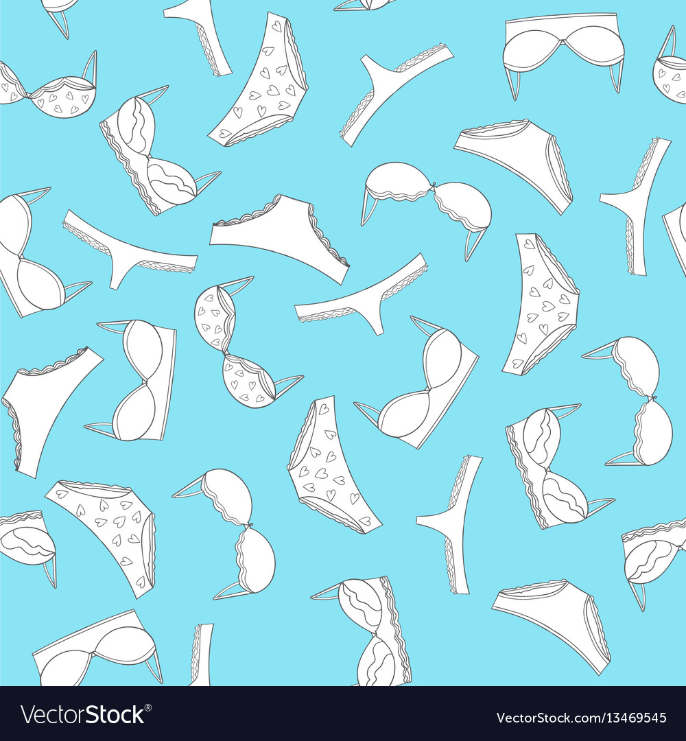Lingerie seamless pattern with pink hearts vector image Lingerie seamless pattern with pink hearts