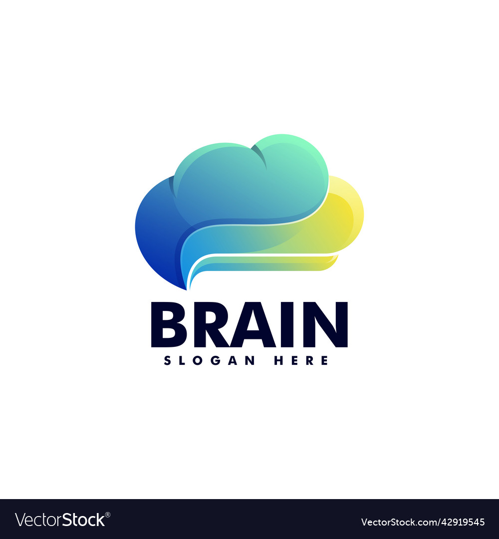 Logo brain gradient colorful style