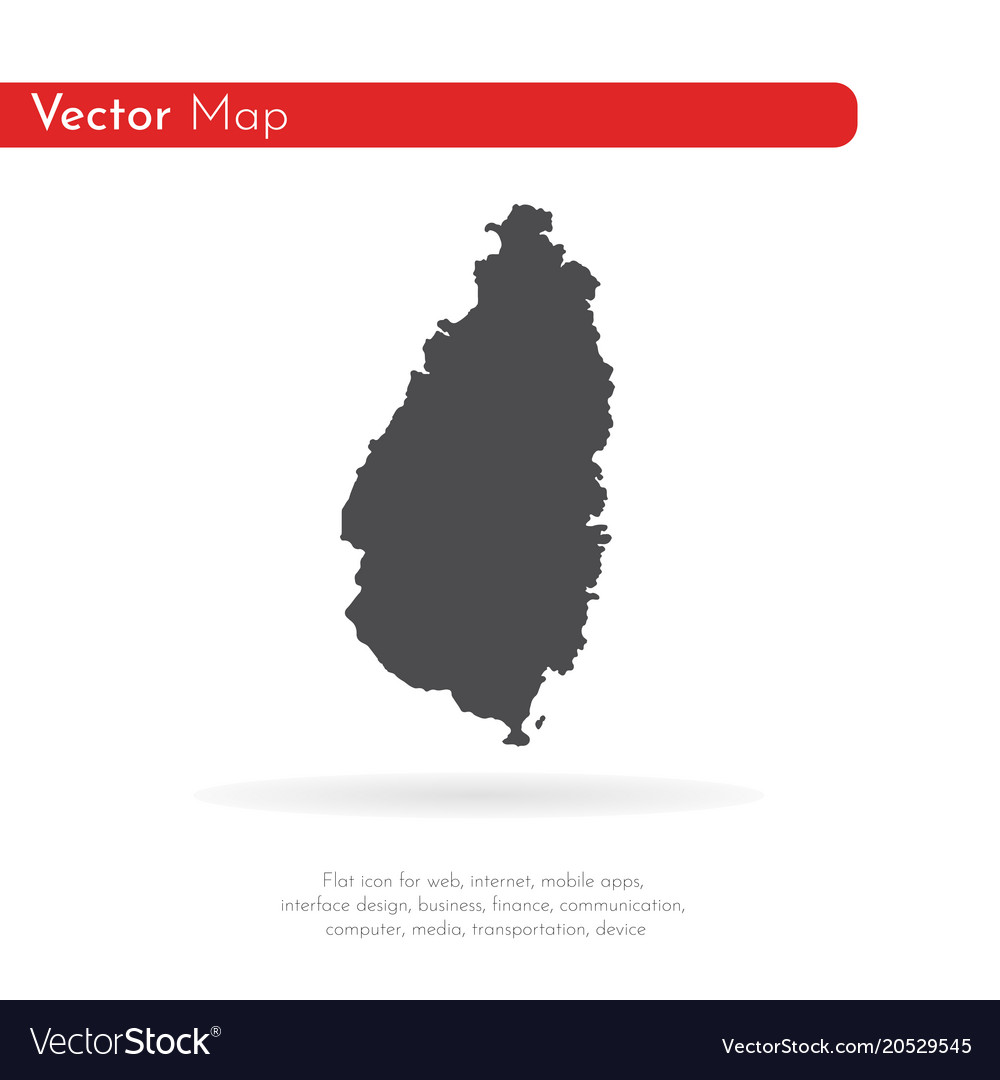 Map saint lucia isolated