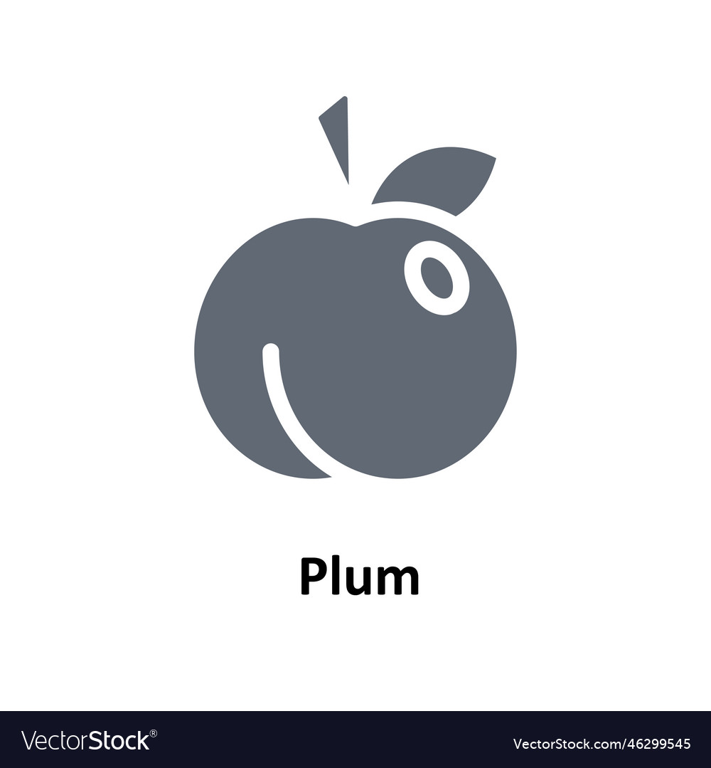 Plum solid icons simple stock