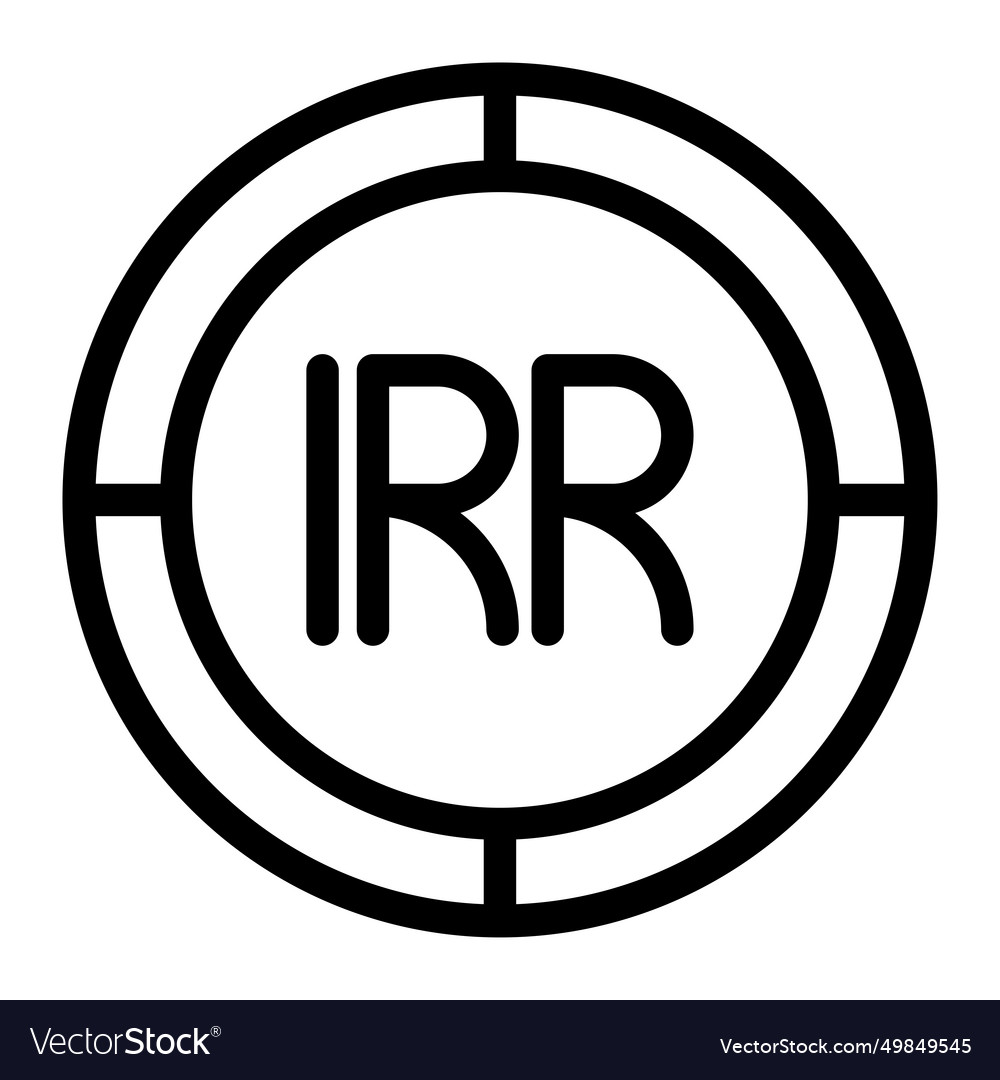 Rial coin icon outline irr for web design vector image Rial coin icon outline irr for web design