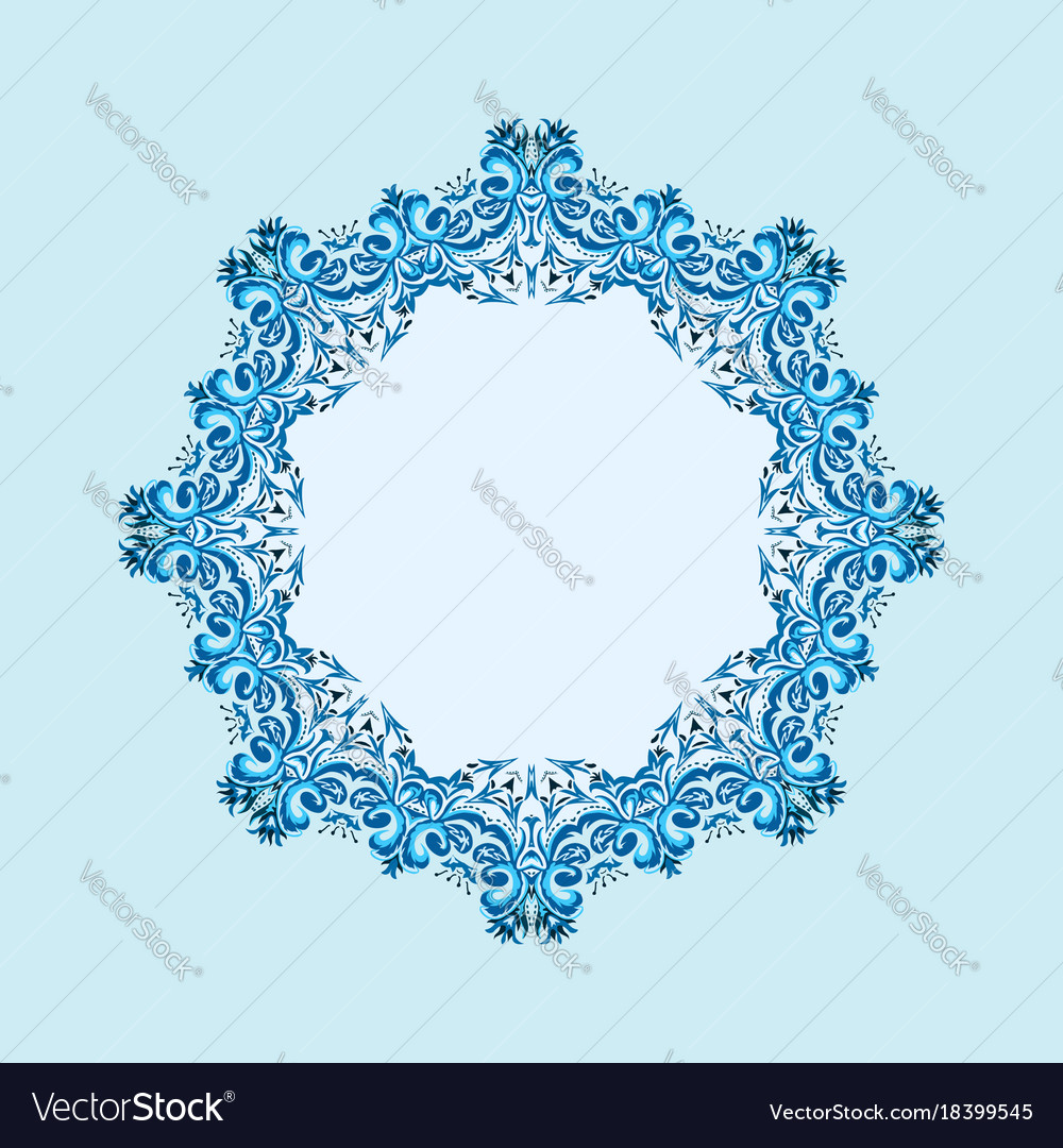 Round winter frame from abstract element