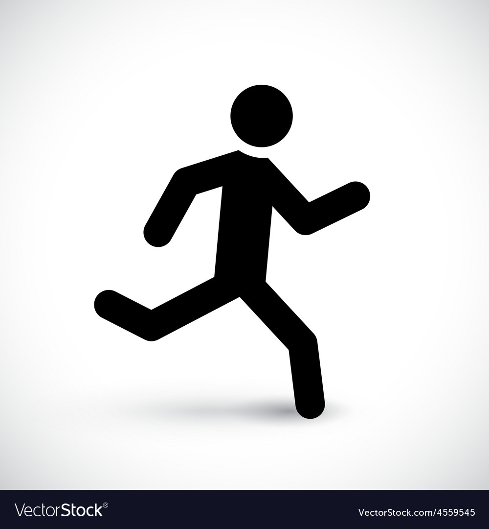 Running stick man Royalty Free Vector Image - VectorStock