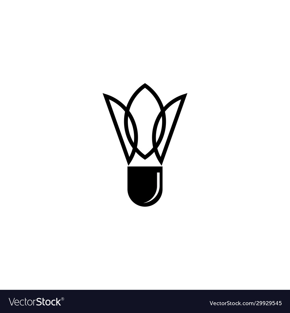 Shuttlecock icon logo design for badminton