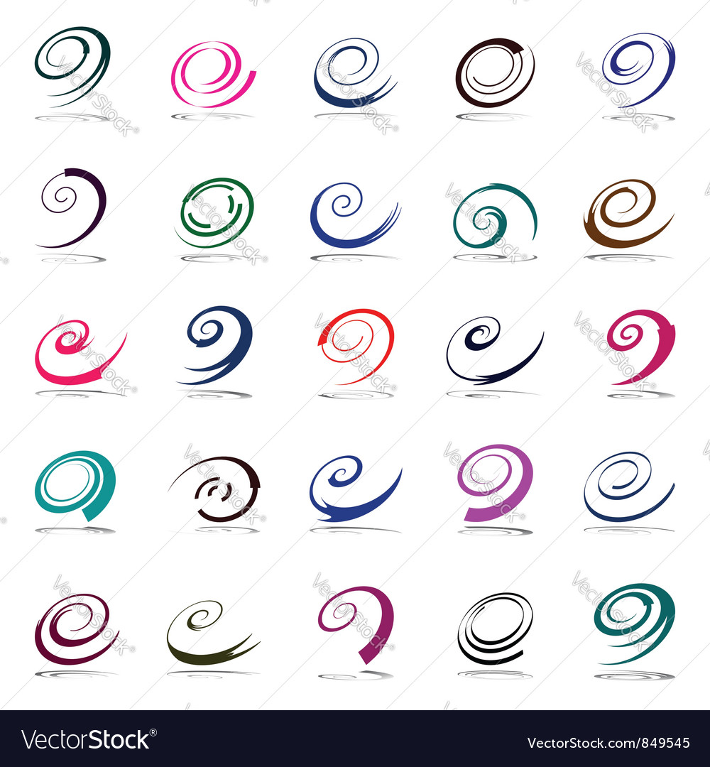 Spiral design elements Royalty Free Vector Image