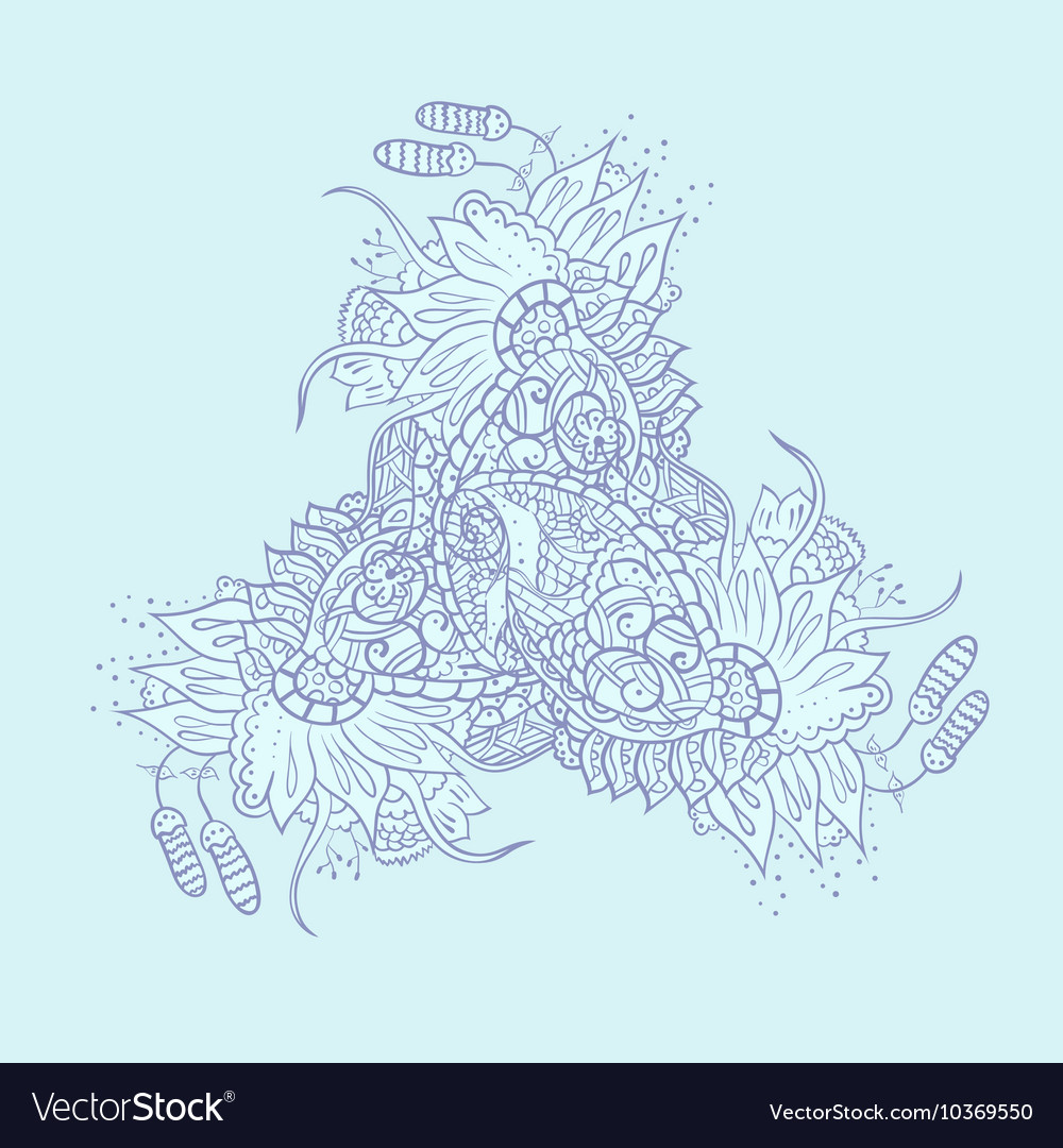 Abstract floral doodle background pattern