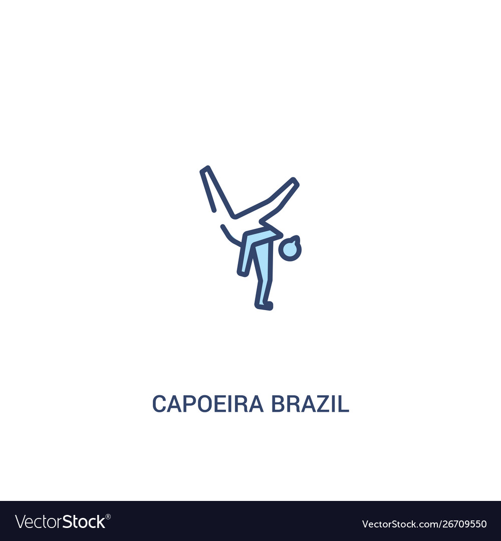 Capoeira brazil dancers concept 2 colored icon