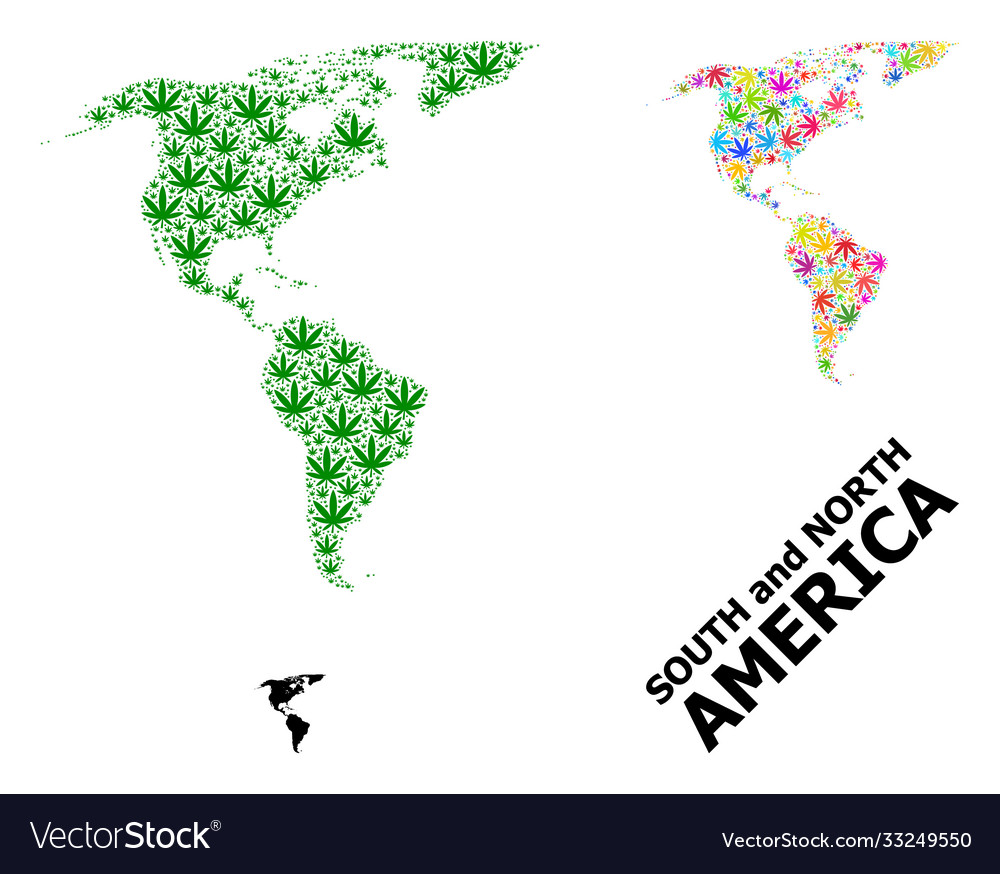 Collage map south and north america