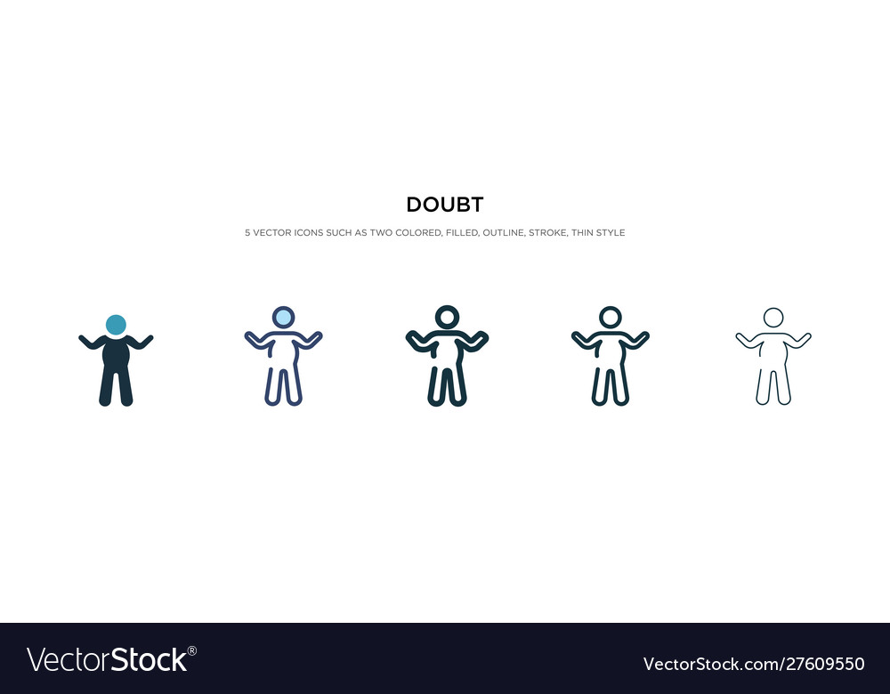 Doubt icon in different style two colored vector image Doubt icon in different style two colored