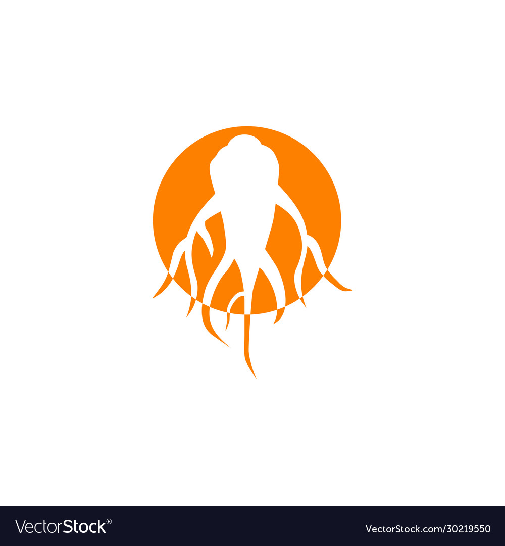 Ginseng plant icon logo design template