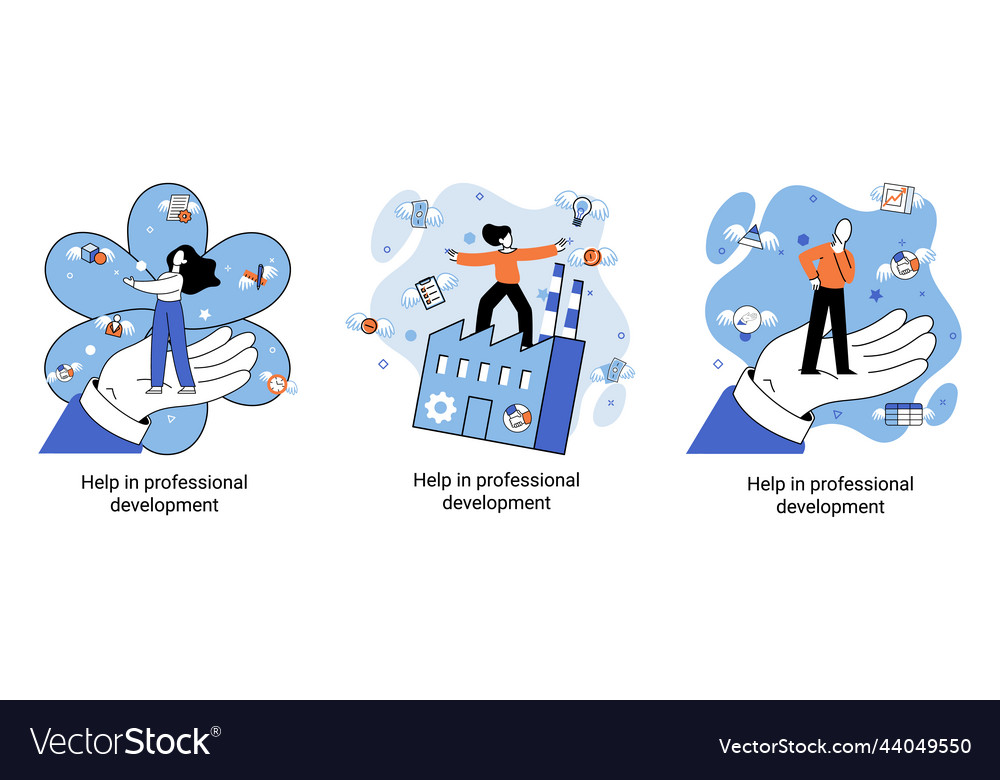 Help in professional development metaphor vector image Help in professional development metaphor