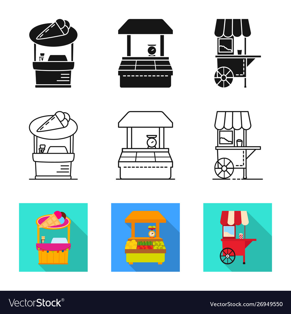 Isolated object amusement and store icon set