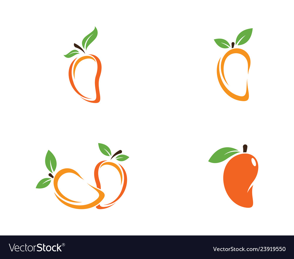 Mango in flat style logo vector image Mango in flat style logo