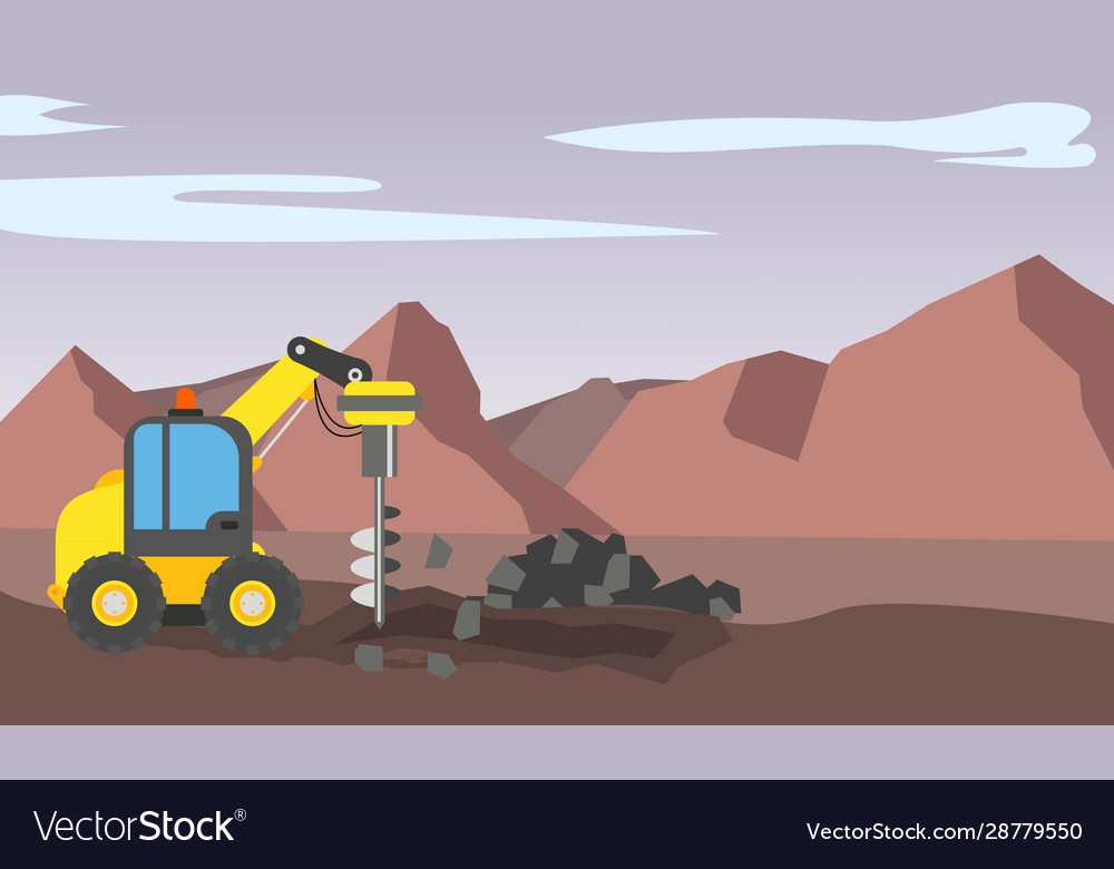 Mining industry flat composition with coal loading