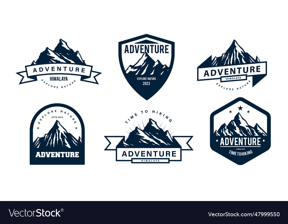 Mountain design for label badge and emblem