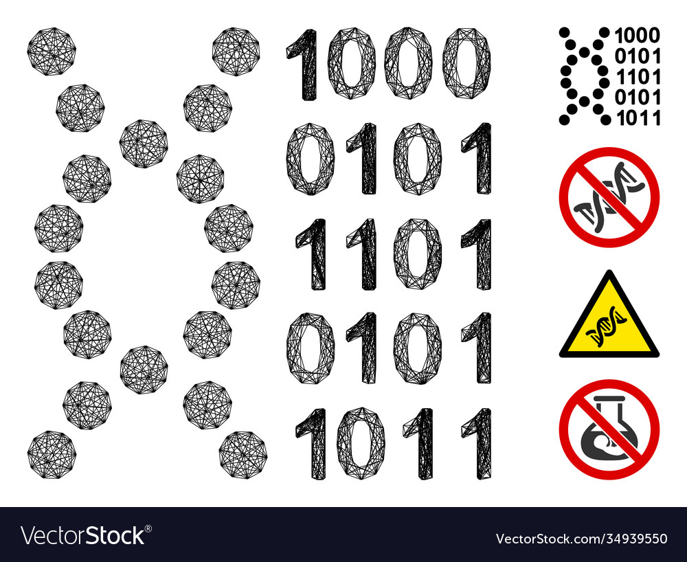 Net dna code mesh vector image Net dna code mesh