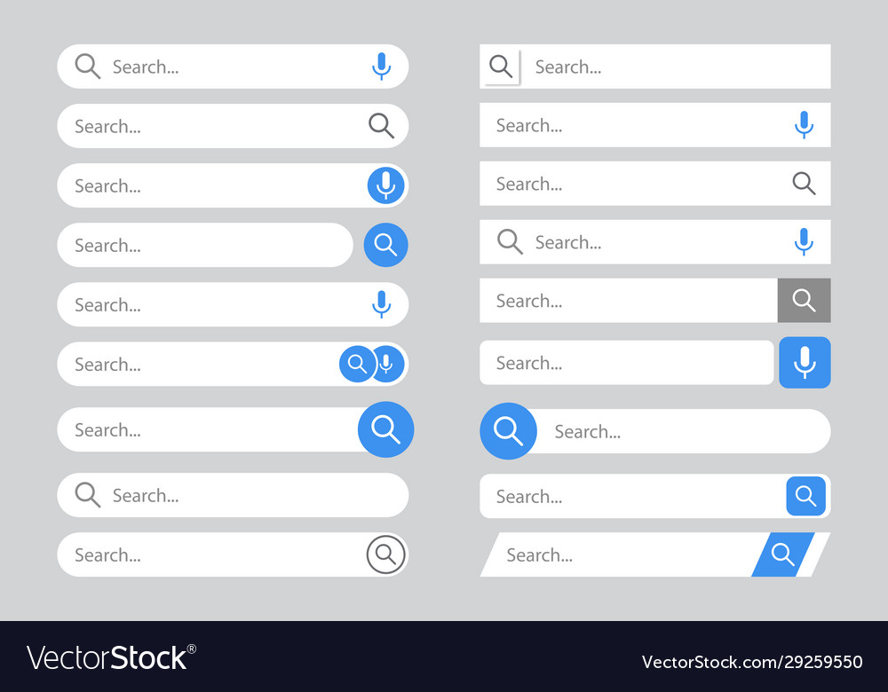 Search bars templates set with pop up list vector image Search bars templates set with pop up list