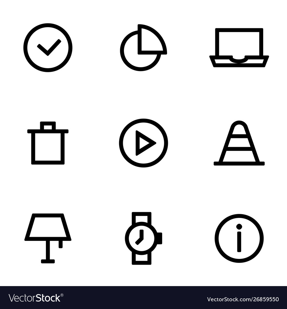 Set icons for simple flat style ui design