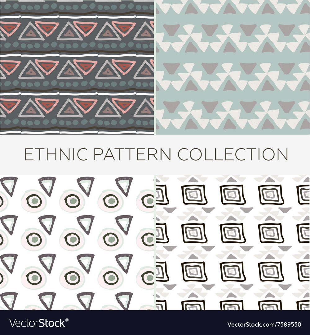 Set of ethnic seamless patterns