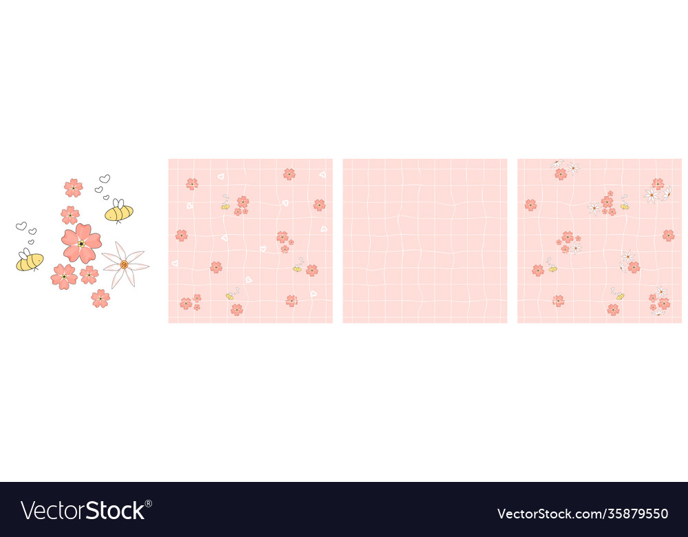 Set three seamless repeat patterns white