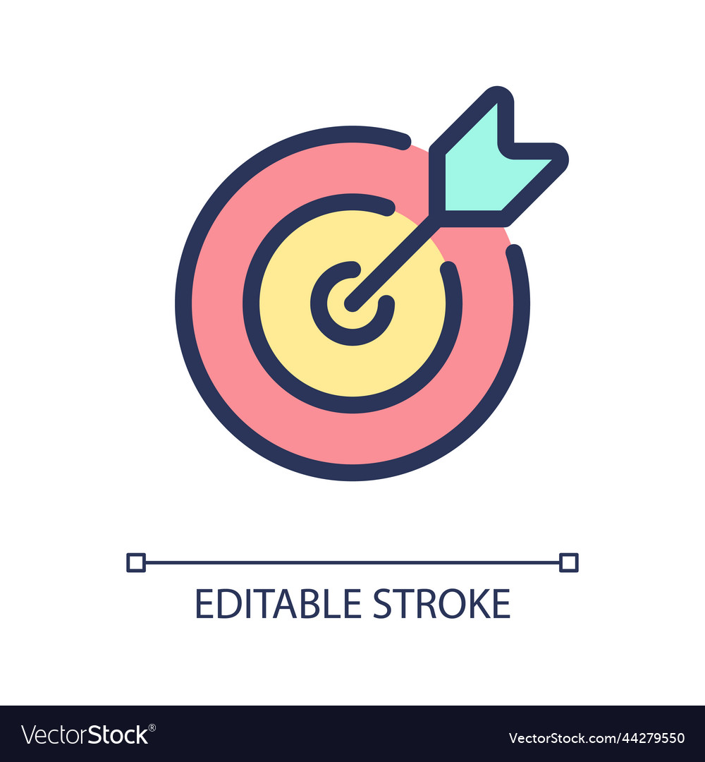 Target pixel perfect rgb color ui icon vector image Target pixel perfect rgb color ui icon