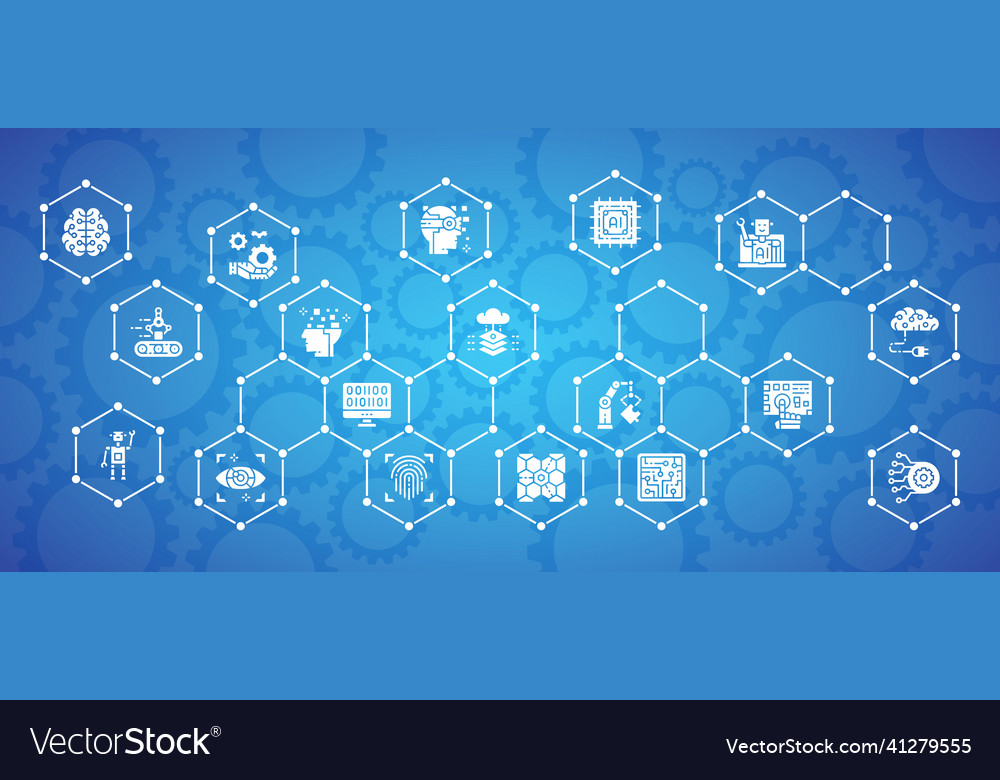 Artificial intelligence website banner robotics vector image Artificial intelligence website banner robotics