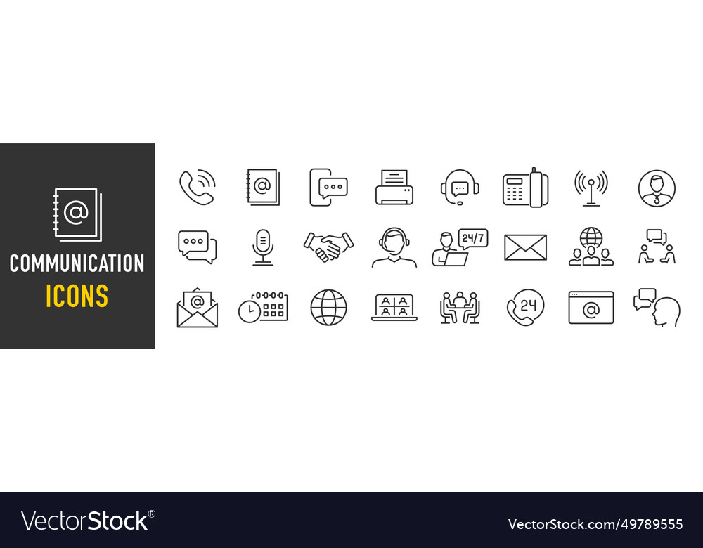 Communication web icon in line style chat speech vector image Communication web icon in line style chat speech
