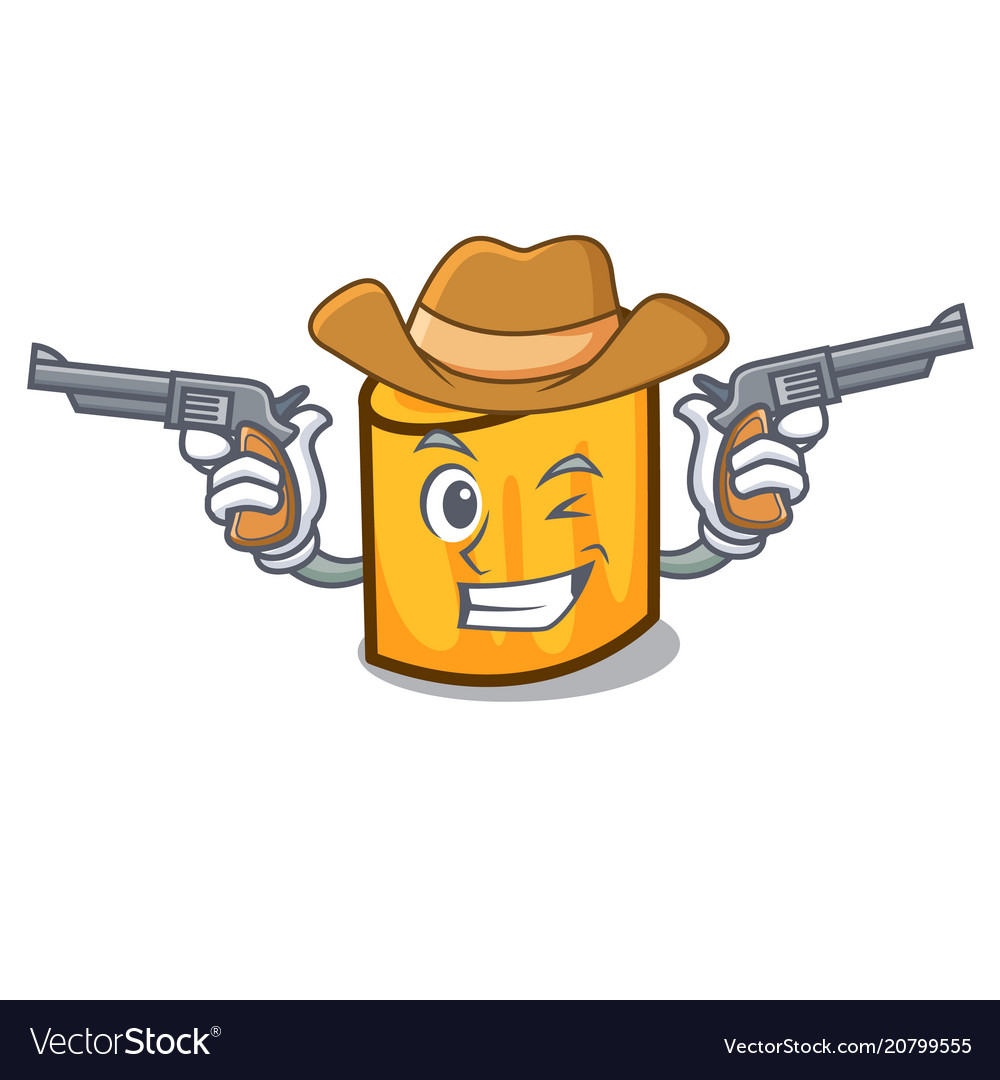 Cowboy rigatoni character cartoon style