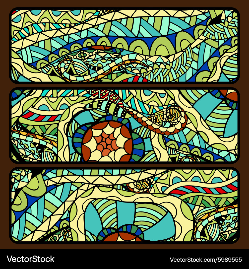 Ethnic pattern cards Royalty Free Vector Image
