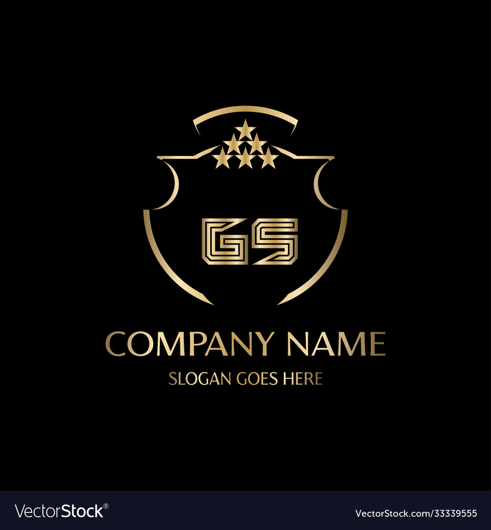 Gs letter initial with royal luxury logo template