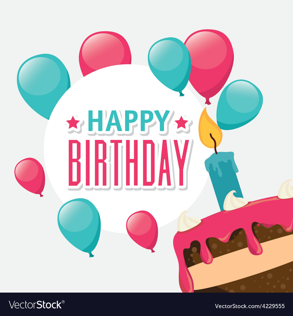 Happy birthday card design Royalty Free Vector Image