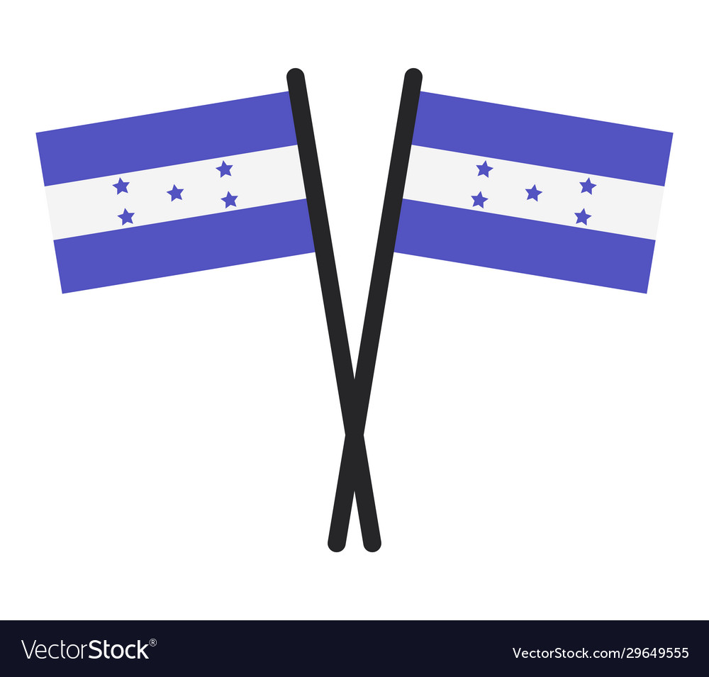 Honduras flag in on white background