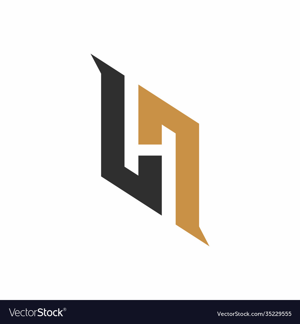 Initial letter lh logo or hl logo design Vector Image