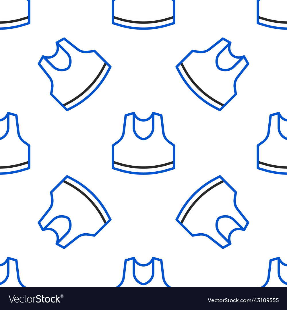 Line undershirt icon isolated seamless pattern