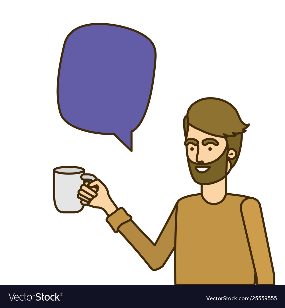 Man with speech bubble avatar character