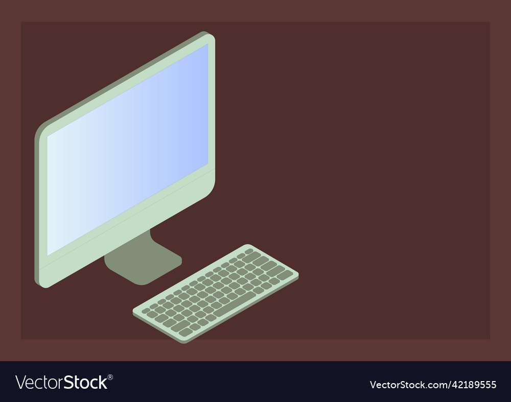 Monitor with keyboard symbolizing online vector image Monitor with keyboard symbolizing online