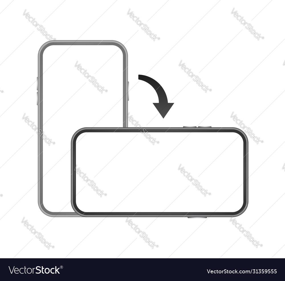 Rotate smartphone isolated icon device rotation vector image Rotate smartphone isolated icon device rotation
