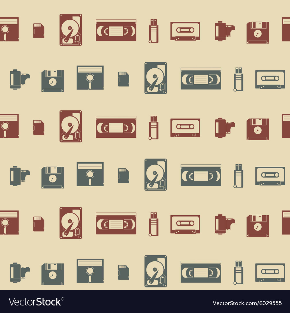 Seamless background with data storage icons for yo